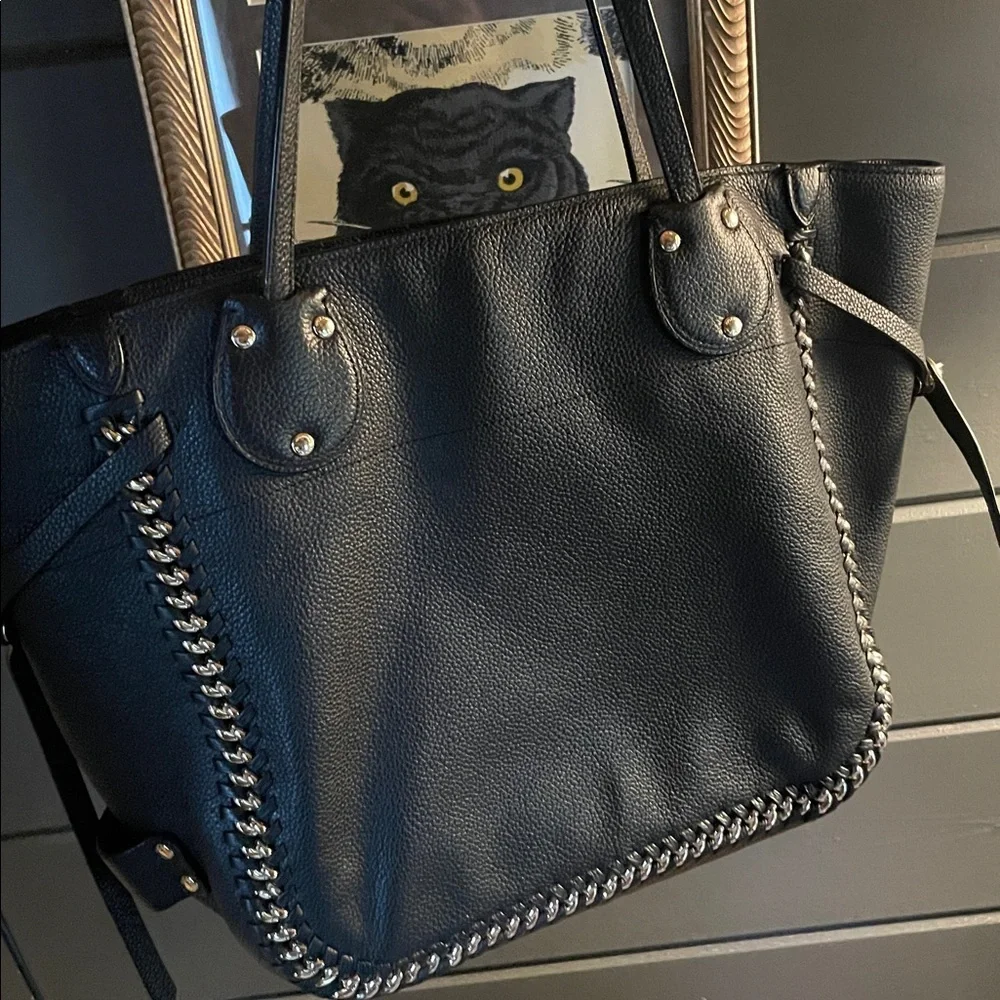 Coach Tatum Whiplash Black Tote Shoulder Bag ! - Picture 2 of 14